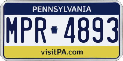 PA license plate MPR4893