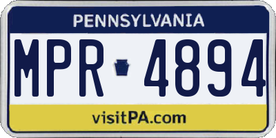 PA license plate MPR4894