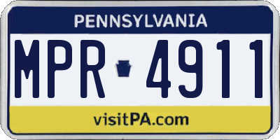 PA license plate MPR4911