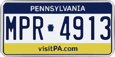 PA license plate MPR4913