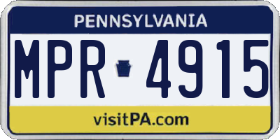 PA license plate MPR4915