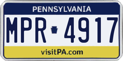 PA license plate MPR4917