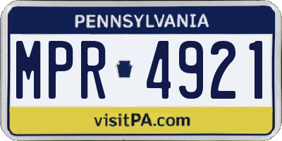 PA license plate MPR4921