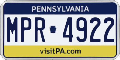 PA license plate MPR4922