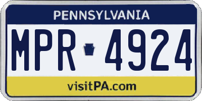 PA license plate MPR4924