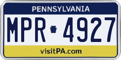 PA license plate MPR4927