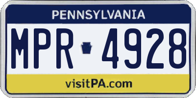 PA license plate MPR4928