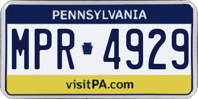 PA license plate MPR4929