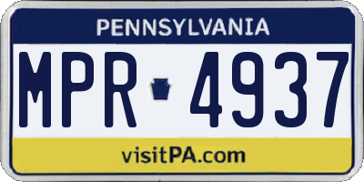 PA license plate MPR4937