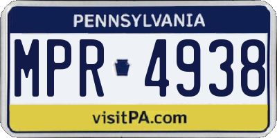PA license plate MPR4938