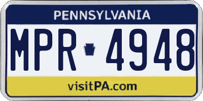 PA license plate MPR4948