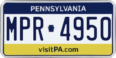 PA license plate MPR4950
