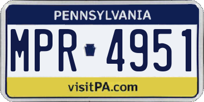 PA license plate MPR4951