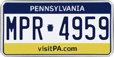 PA license plate MPR4959