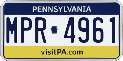 PA license plate MPR4961