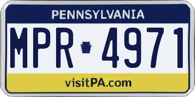 PA license plate MPR4971