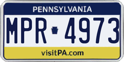 PA license plate MPR4973