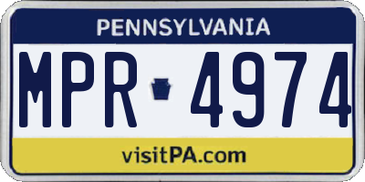 PA license plate MPR4974