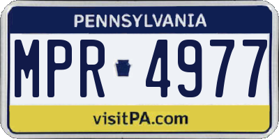 PA license plate MPR4977