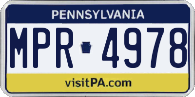 PA license plate MPR4978