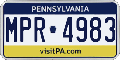PA license plate MPR4983