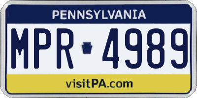 PA license plate MPR4989