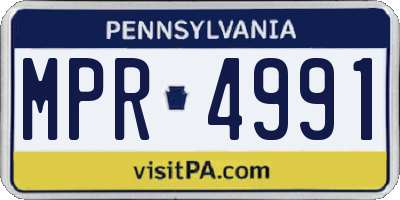 PA license plate MPR4991