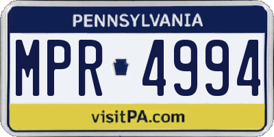 PA license plate MPR4994