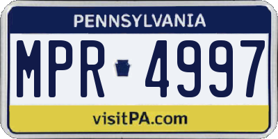 PA license plate MPR4997