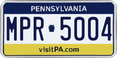 PA license plate MPR5004