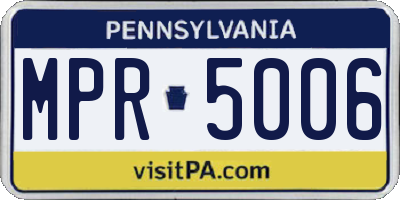 PA license plate MPR5006