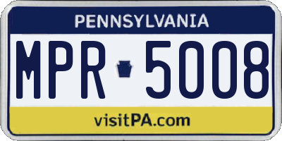 PA license plate MPR5008