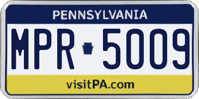 PA license plate MPR5009