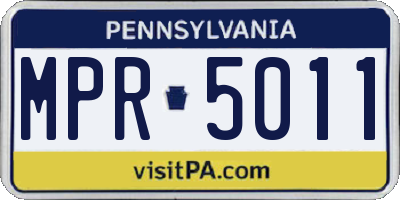 PA license plate MPR5011