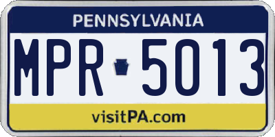 PA license plate MPR5013