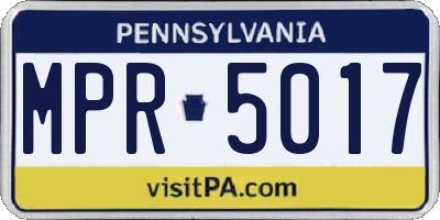 PA license plate MPR5017