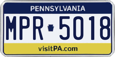 PA license plate MPR5018