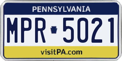 PA license plate MPR5021