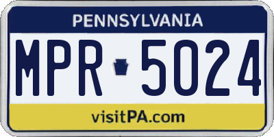 PA license plate MPR5024