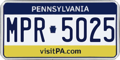 PA license plate MPR5025