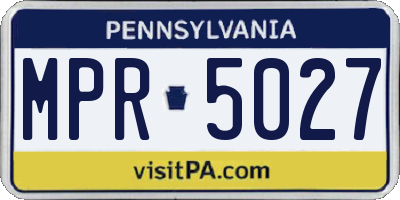 PA license plate MPR5027