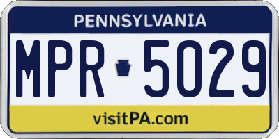 PA license plate MPR5029