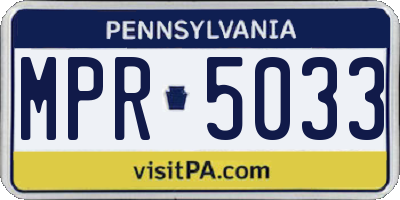 PA license plate MPR5033