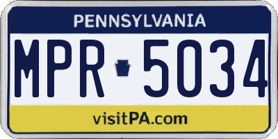 PA license plate MPR5034