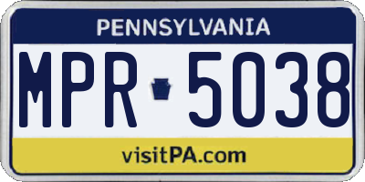 PA license plate MPR5038