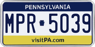 PA license plate MPR5039