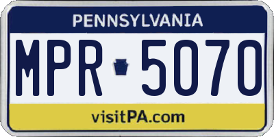 PA license plate MPR5070