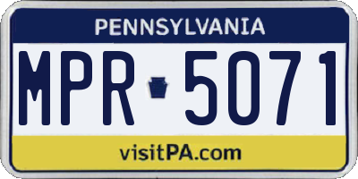 PA license plate MPR5071