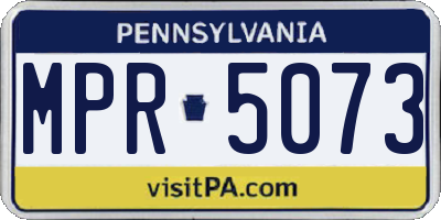 PA license plate MPR5073
