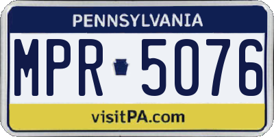 PA license plate MPR5076